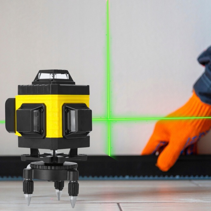 POZIOMNICA LASEROWA POZIOMICA 4D 16 LINII KRZYŻOWA 360 LASER ZESTAW