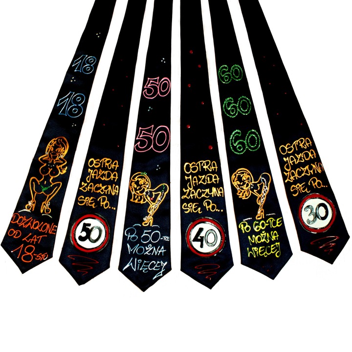 PREZENT NA URODZINY KRAWAT 18 30 40 50 60 70