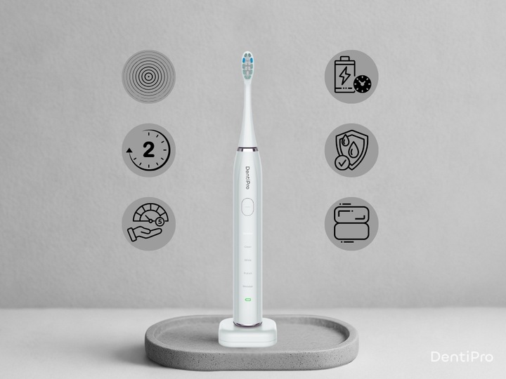 Szczoteczka Soniczna Do Zębów - Zestaw Etui 6 końcówek Indukcja