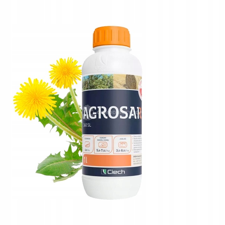 Agrosar 360SL 1l CIECH glifosat, mocny, niszczy wszystkie chwasty