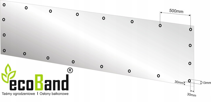 OSŁONA BALKONOWA na balkon, taras PP 1x5m- GRUBA+klipsy