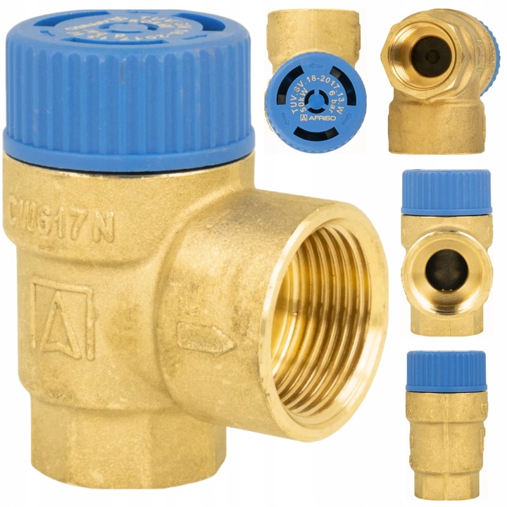 ZAWÓR BEZPIECZEŃSTWA DO INSTALACJI CWU ZASOBNIKA 6 BAR 1/2'' x 3/4" GW