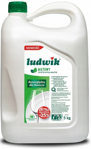 LUDWIK Płyn do mycia naczyń miętowy 5 kg