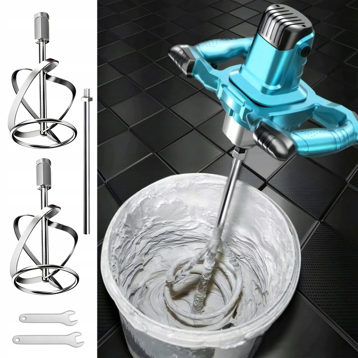 MIESZADŁO DO KLEJU BETONU FARB ELEKTRYCZNE 2600W 2x MIESZALNIK