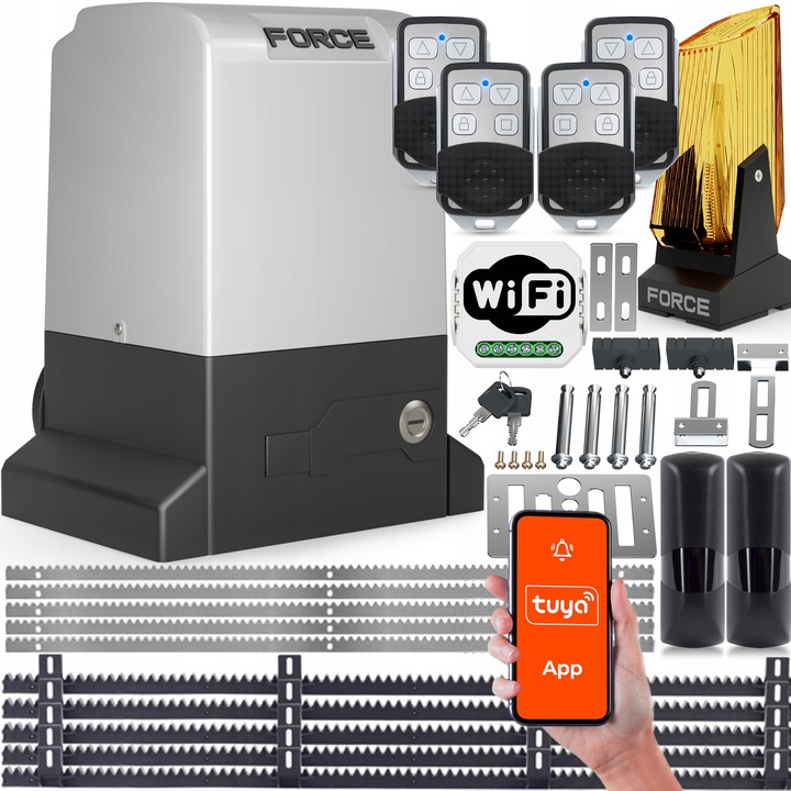 ZESTAW FORCE 800 4xPILOT WiFi 5xLISTWA FOTO NAPĘD DO BRAMY PRZESUWNEJ