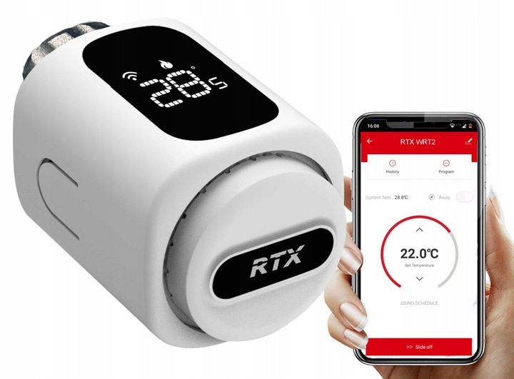 Głowica Termostatyczna RTX Termostat do grzejnika WiFi TUYA Smart