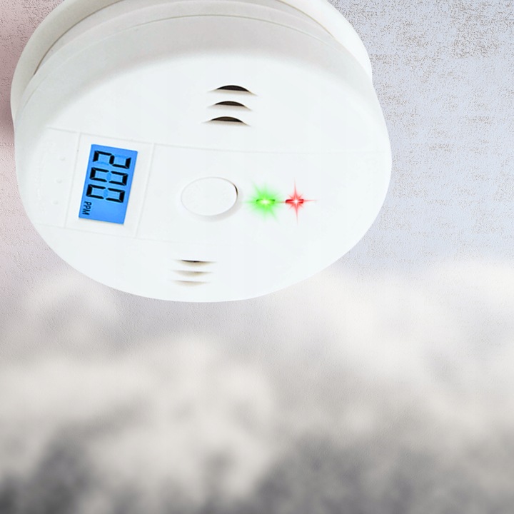 Czujnik Czadu Certyfikowany Detektor Tlenku Węgla Bezprzewodowy LCD Alarm