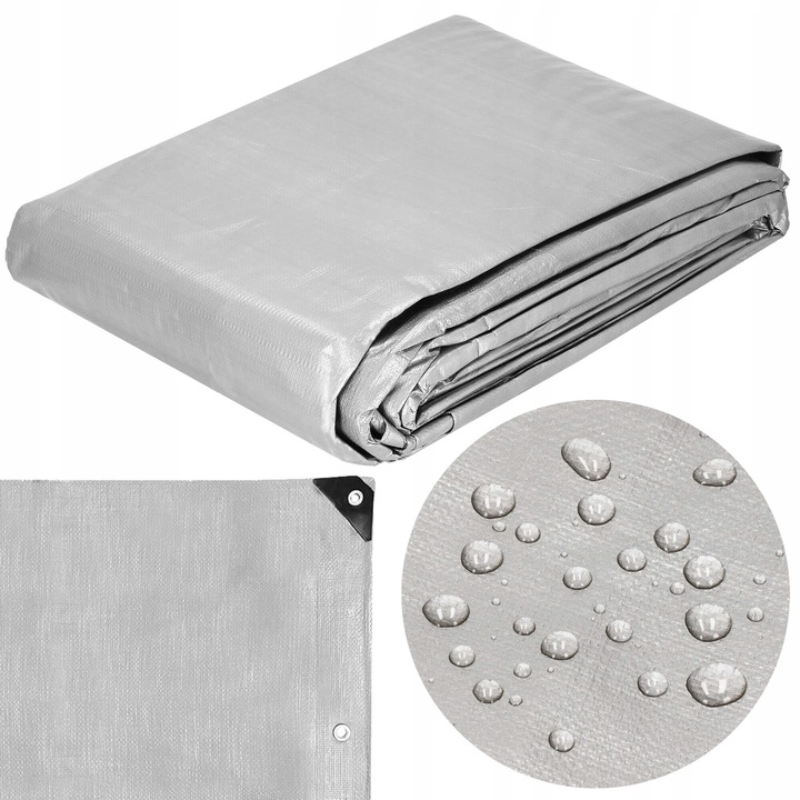 PLANDEKA PLANDEKI 3x4m SZARA WZMACNIANA 260G MOCNE OKRYCIE PŁACHTA