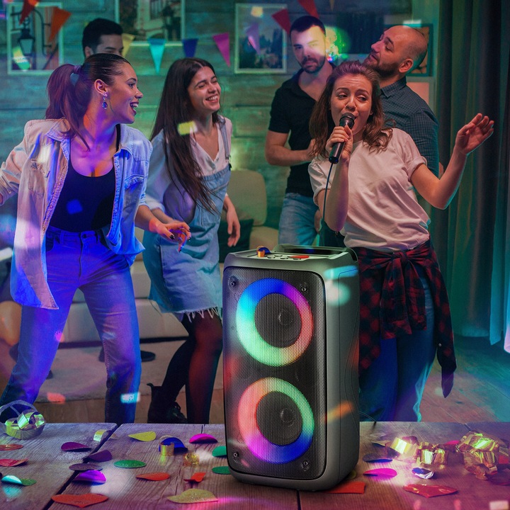 Głośnik Bluetooth Boombox Mobilny USB RADIO LED Bezprzewodowy