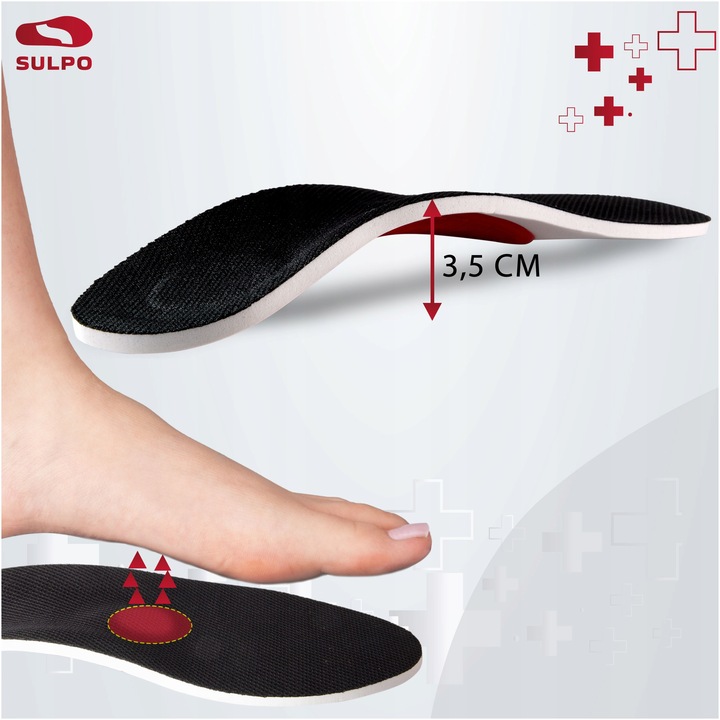 Supinujące wkładki do butów ortopedyczne na płaskostopie bolące pięty 40-45