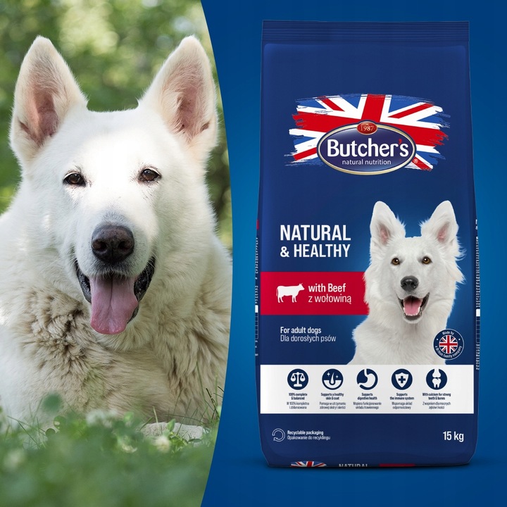 Sucha karma dla psa Butchers wołowina 15kg z witaminami i minerałami N&H