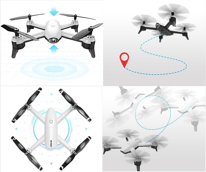DRON SG106 PODWÓJNA KAMERA 4K HD WIFI FPV CZARNY PRO MINI RC 2 KAMERY FLY