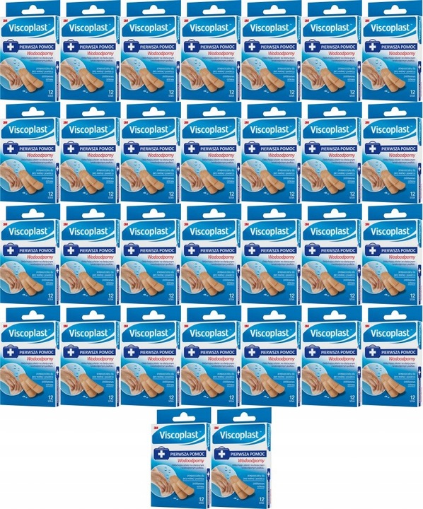 PLASTRY WODOODPORNE ZESTAW PLASTRÓW OPATRUNKOWYCH VISCOPLAST 12szt x 36