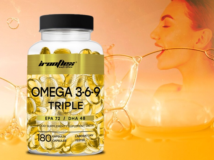 IRONFLEX OMEGA 3-6-9 TRIPLE 180 kaps KWASY TŁUSZCZOWE OLEJ RYBI + LNIANY