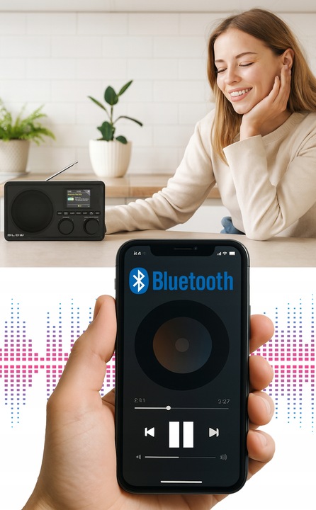 RADIO CYFROWE KUCHENNE RETRO BLUETOOTH LCD DAB+ FM AUX USB TFT 2,4