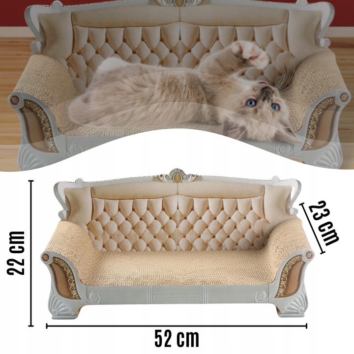 Drapak Tekturowy Dla Kota SOFA Legowisko Karton Kanapa Leżak 52cm
