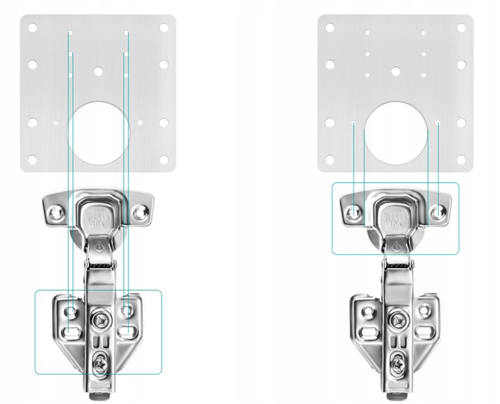 30x PŁYTKA DO NAPRAWY WYRWANYCH ZAWIASÓW MEBLOWYCH SZAFEK ZESTAW