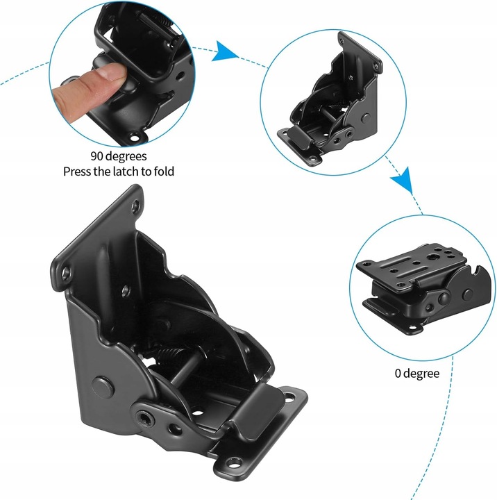 4x SKŁADANY ZAWIAS DO NÓG STOŁU 90° WSPORNIK PODTRZYMUJĄCY