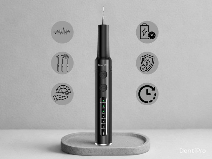 Skaler Ultradźwiękowy Do Zębów - 4 tryby do usuwania kamienia nazębnego