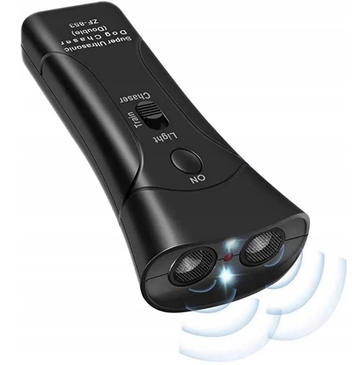 Odstraszacz Psów Ultradźwiękowy Głośny Mocny 130dB MP036 3w1 LED