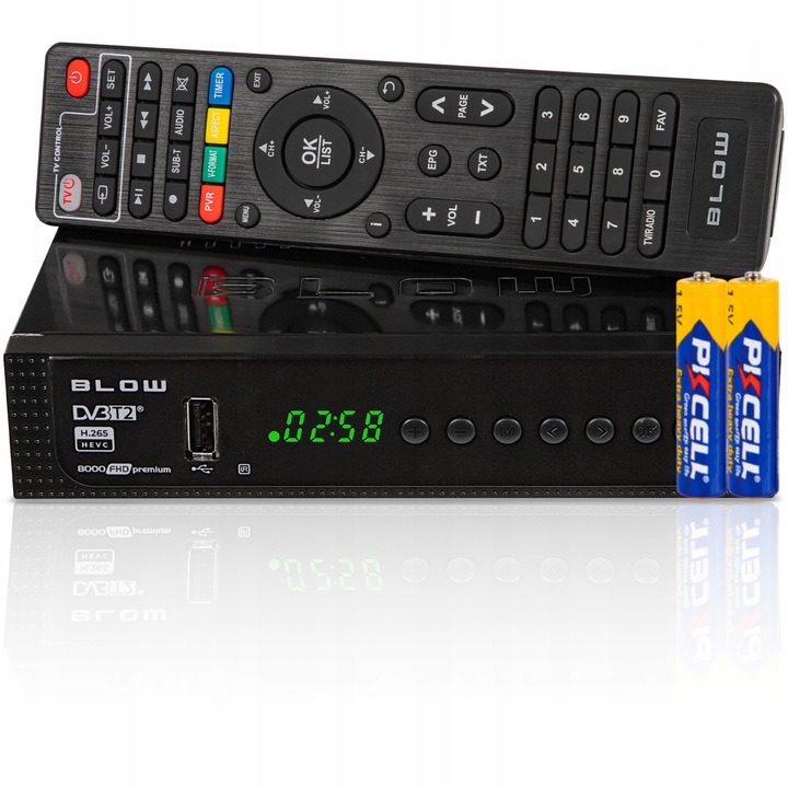 TUNER DEKODER DVB-T2 TV NAZIEMNEJ H.265 HEVC FULL HD USB HDMI BATERIE