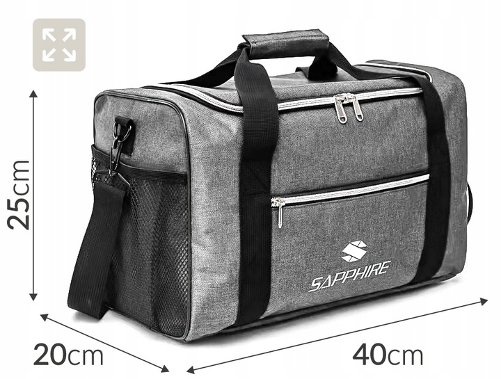 TORBA bagaż podręczny DO SAMOLOTU 40x20x25 RYANAIR pojemna UCHWYT kieszenie