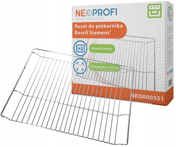 Ruszt metalowy kratka do piekarnika Bosch Siemens 46.5x37.5x2.2cm