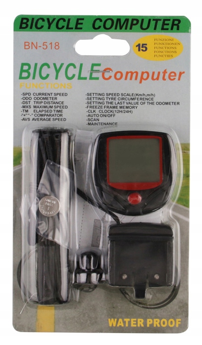 LICZNIK ROWEROWY WODOODPORNY PRĘDKOŚCIOMIERZ LCD PRĘDKOŚĆ PRZEBIEG ZEGAR