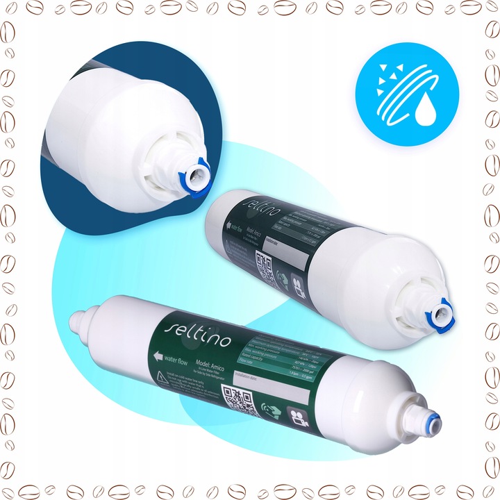 2x Filtr wody Seltino Amico do lodówki Samsung SIDE BY SIDE ZAMIENNIK