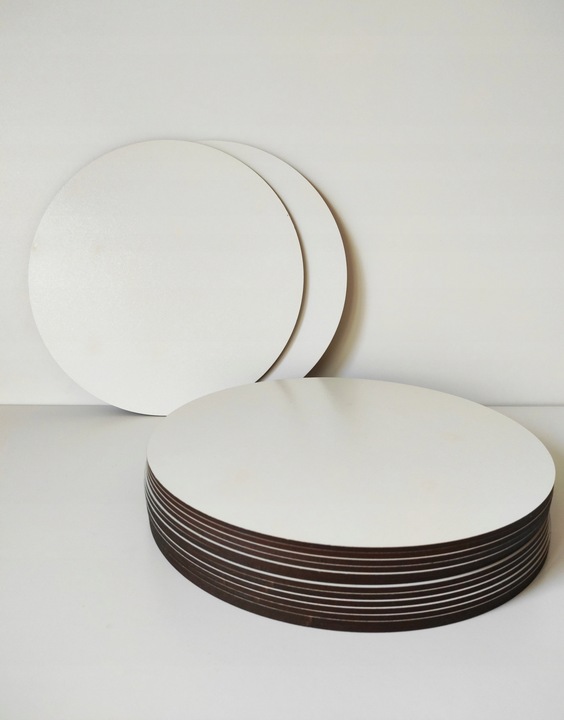 Podkłady pod tort sztywne biale HDF 25 cm 10 szt