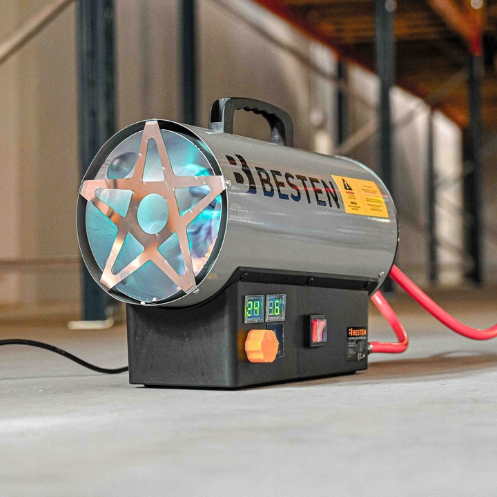 Nagrzewnica Gazowa Automatyczna Na Butlę Dmuchawa Termostat 25KW + Reduktor