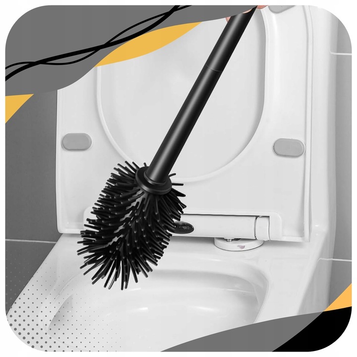 SZCZOTKA DO WC SILIKONOWA TOALETOWA DO ŁAZIENKI TOALETY CZARNA +