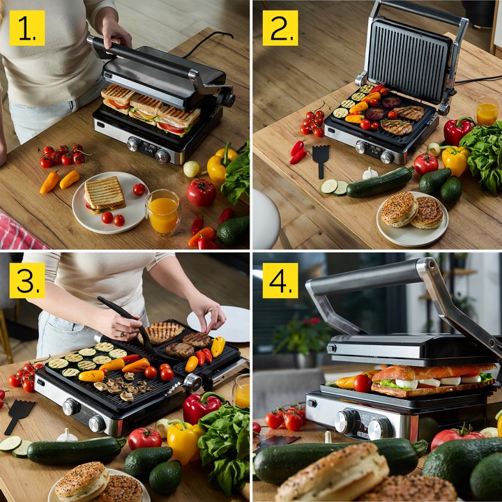 Grill elektryczny Opiekacz do panini Yoer 2000W + Programator czasu i