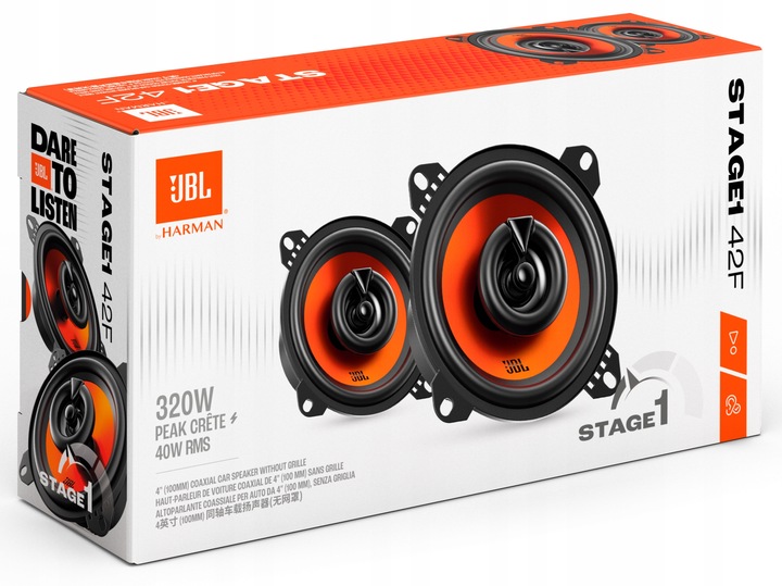 JBL Stage1 42F | 4" 320W | 10 cm / 100 mm Głośniki Samochodowe