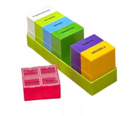 Organizer na leki Tygodniowy Kasetka Pojemnik kasetka na tabletki 7/4 DA402