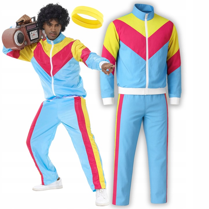 STRÓJ LATA 80 90 DISCO PRZEBRANIE DRES ORTALIONOWY RETRO FITNESS L 176