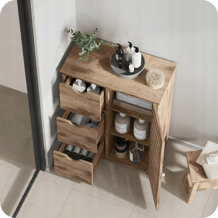 Szafka Stojąca z Szufladami Łazienkowa 80cm Retro Vintage Rustykalny