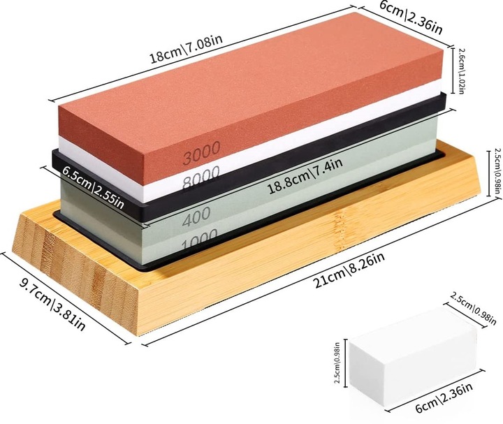 OSEŁKA DWUSTRONNA OSTRZENIE KAMIEŃ Wodny ZESTAW Ostrzałka do noży