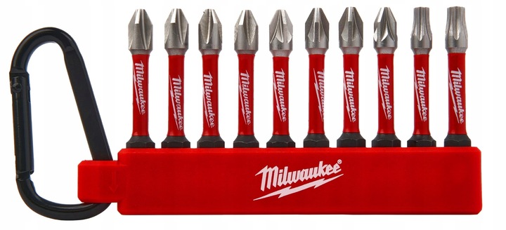 Zestaw bitów udarowych 10szt karabińczyk Milwaukee 4932492939