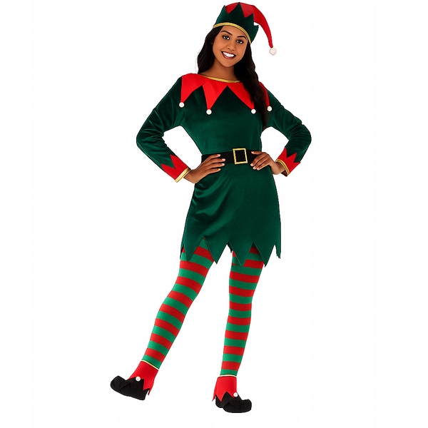 STRÓJ DAMSKI PANI ELF ELFIK ELFKA POMOCNIK ŚWIĘTA BOŻE NARODZENIE XL