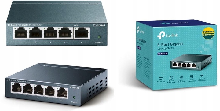 SWITCH TP-LINK TL-SG105 GIGABIT 5 PORTÓW 1000 Mb/s