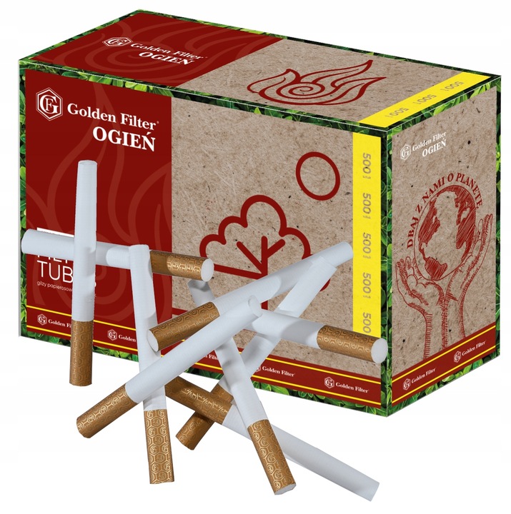 Gilzy papierosowe GOLDEN FILTER 500szt X 4 ŻYWIOŁY zestaw 2000szt