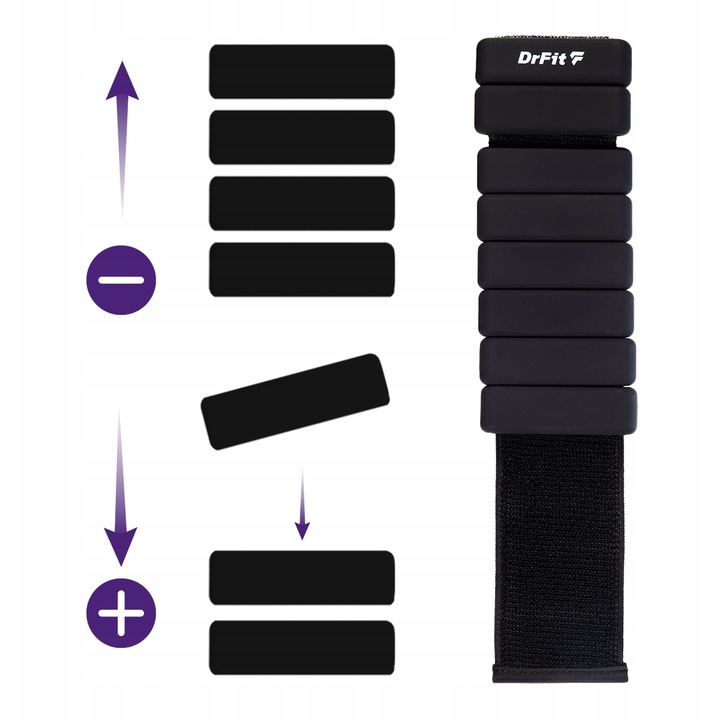 Obciążniki na Kostki Nadgarstki do Ćwiczeń Regulowane 2x 0,45 kg Czarne