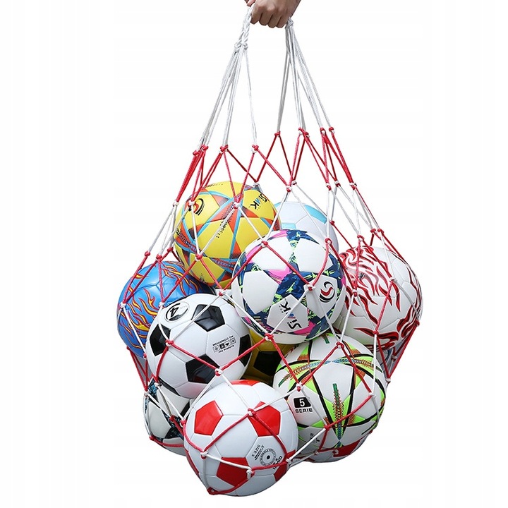 SIATKA NA 10-14 PIŁEK WOREK TORBA SIEĆ NA PIŁKI MOCNA POJEMNA PIŁKA