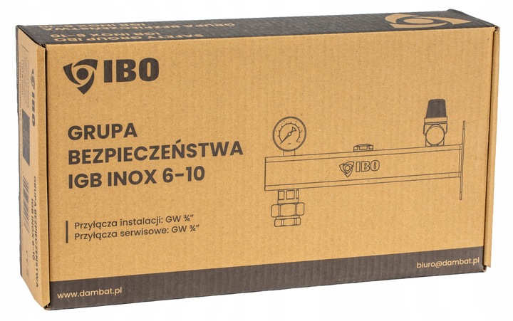 GRUPA BEZPIECZEŃSTWA DO NACZYNIA DO C.W.U 6 BAR STAL NIERDZEWNA INOX IGB