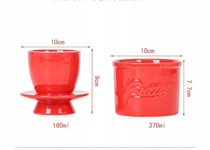 Ceramiczna maselnica, francuska maselniczka z pokrywk?, pojemnik na