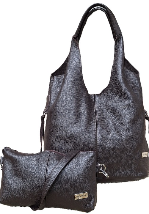 Skórzana Torebka Shopper Skóra Naturalna Włoska Vera Model 2w1 PREMIUM