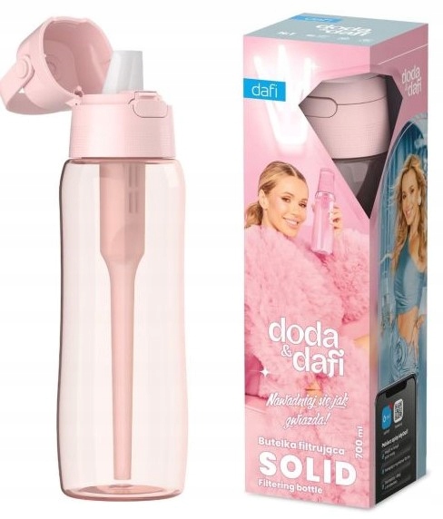 DAFI SOLID Butelka filtrująca wodę z wkładem filtr DODA Baby Pink 0,7