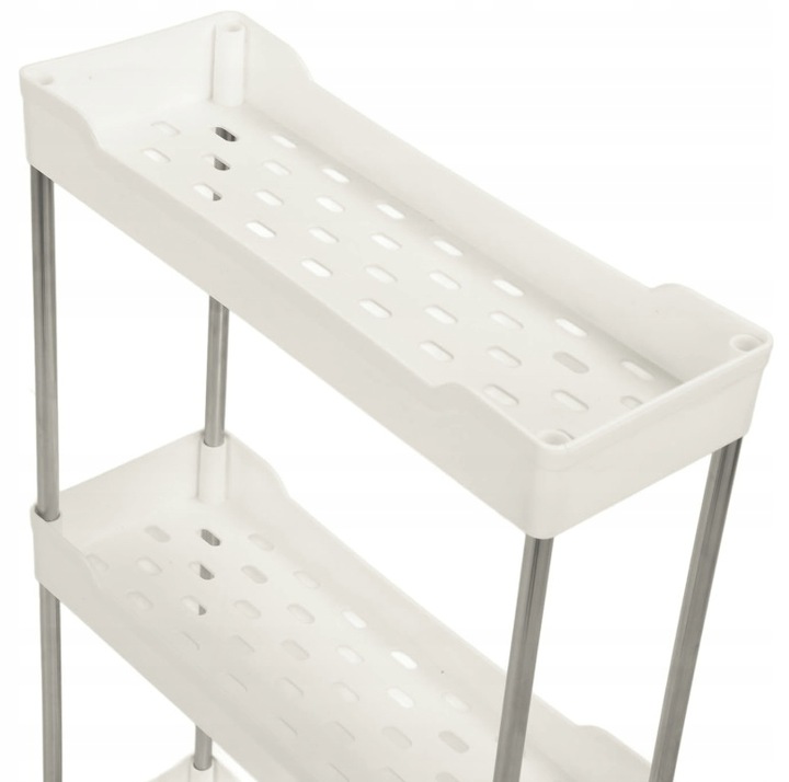 PÓŁKA ŁAZIENKOWA KUCHENNA SZAFKA NA KÓŁKACH ORGANIZER REGAŁ BIAŁY 3 POZIOMY