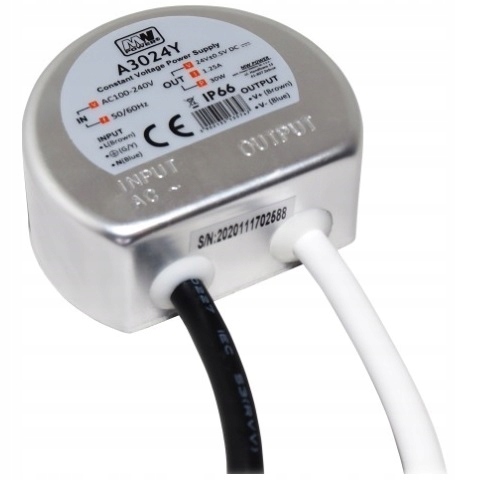 Zasilacz Do Taśmy LED 24V 30W 1A Stałonapięciowy Transformator DC IP66